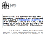 Convocatoria del concurso público para la formación de listas de aspirantes para el cuerpo de profesores de Enseñanza Secundaria en el Liceo Español Cervantes de Roma y en las secciones españolas de Ivrea, Palermo, Maglie, Roma, Turin, Sassari y Cagliari 3